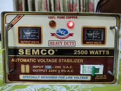 SEMCO 2500W Heavy Duty Voltage Stabilizer | 100% Pure Copper