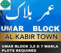 3 MARLA RESIDENTIAL PLOT FOR SALE IN VERY REASONABLE PRICE ( AL-KABIR TOWN PHASE 2 )