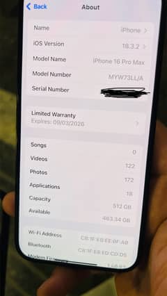 Iphone 16 Pro Max 512 GB JV Box Open with Adapter and Box