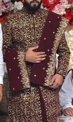 Mehroon Sherwani