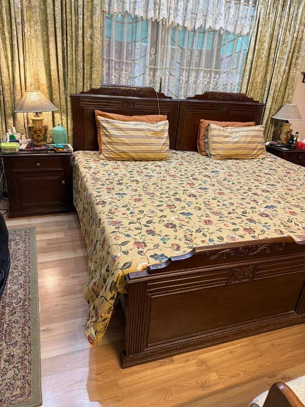 Two Single Beds with Side Tables and Mattresses 1