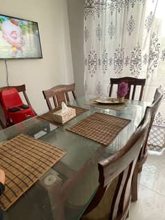 6 seater dining table with 6 chairs