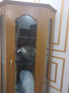 Wooden corner showcase