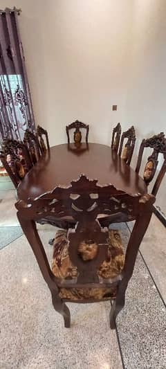 Solid wood 8 seater dining table