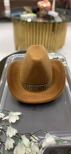 velvet Cowboy hat design ring/stone box with zirconia stone for sale