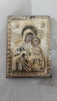 Italian 925 Sterling Silver Madonna & Child Icon