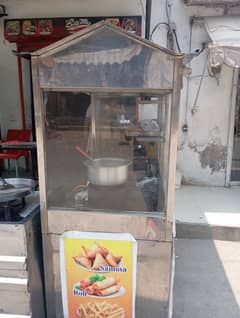 burger counter with frier