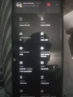 Infinix hot 40 8/256 complt asserious condition 10/10 no open no repar