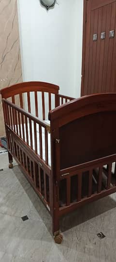 wooden cot - Brown