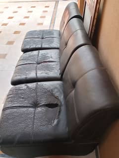 black leather chair three pec