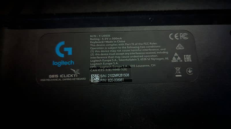 LOGITECH G815  Light sync RGB mechanical keyboard 1