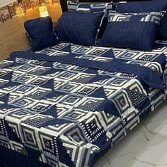 7 Pcs Cotton Salonica Printed Comforter Set