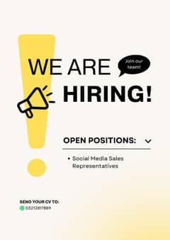 Social Media Sales Representatives
