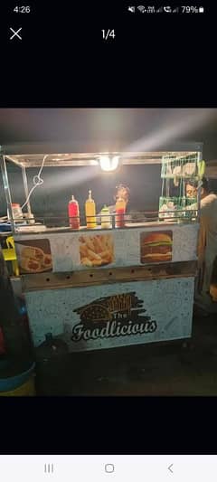Zinger burger and fries stall  Stainless steel stall 5x2.5feet