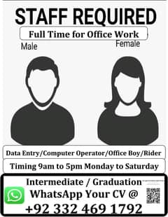 Data Entery/Computer Operator, Assistant, Rider, Social Meida Handler