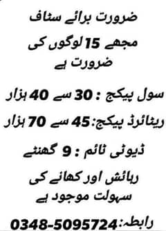 URGENT STAFF REQUIRED
