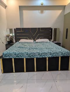 Double Bed with side table with mattress