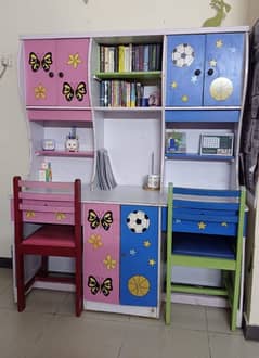 Bookshelf and study table combo