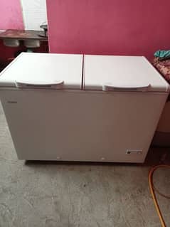 Haier double door deep freezer in brand new condition.