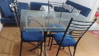 dining table iron used with 4 chairs of iron