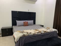 Bed with side tables, Dressing Table with chair, Ottomon, 2chair-table