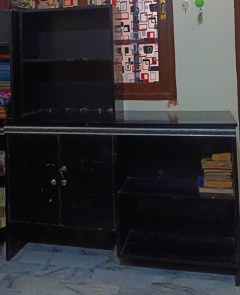 study table with one side shelf 1