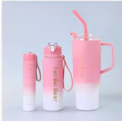 Tumbler 3pcs bottle set with straw