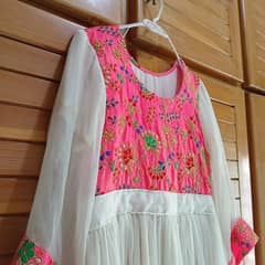 pink + white girls frock
