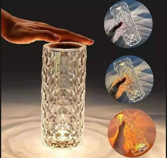 "16-Color Crystal Table Lamp – Touch & Remote Controlled!" 1