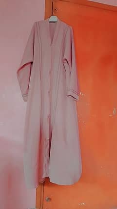 Front Open  Pink Abaya