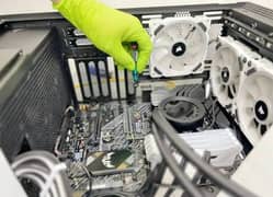 gaming pc repair no display burn shortage technician repairing lab