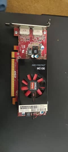 AMD FirePro W2100 GPU with 2 VGA Adapters |