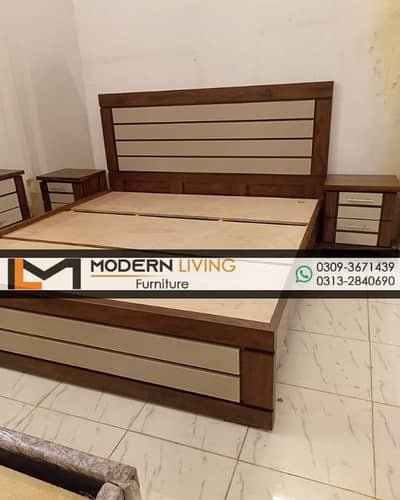 King Bed With 2 side tables best quality in your choice colours
