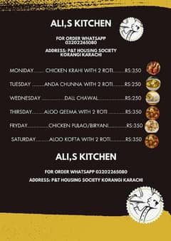 Ali. s Kitchen HomeMADE fresh lunch and Dinner