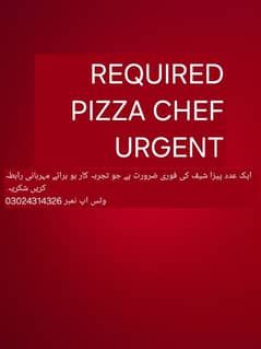 pizza chef required