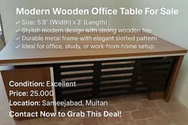 Modern Wooden Office Table For Sale