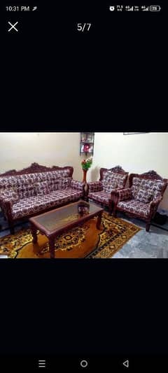 bed, dressing table and sofa set with centre table.