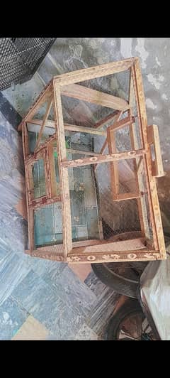 1 hen chick and 1 duck chick with wooden cage for sale