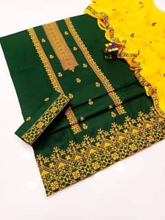 *Product Name*: 3 Pcs Women's Unstitched Cotton Embroidered Suit