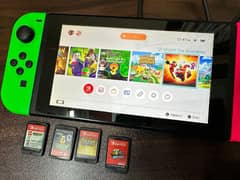 Nintendo Switch with 4 Games Full Accessories – Excellent Condition