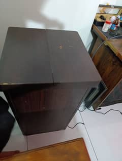 wood iron stand with cabinet(read description)