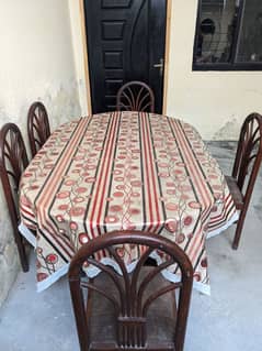 Wooden Dining Table With Five Chairs Condition 10 by 9.5