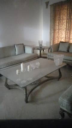 Sofa Set 7 Seater, Centre Table set, Curtain with Blind