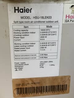 Haier Ac 1.5 Ton