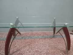 Center table Transparent glass top with iron stand