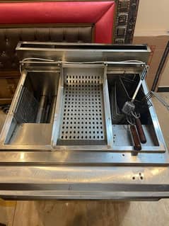 Double electric and gass fryer16 litre