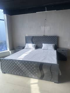 Used like new bed set for sale color grey