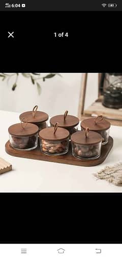 dry fruit tray set wooden