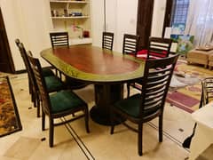 8 seater dining table with glass top