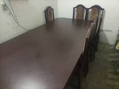 Dinning Table With 6 Chairs. 8×4 Feet. New Like Condition.